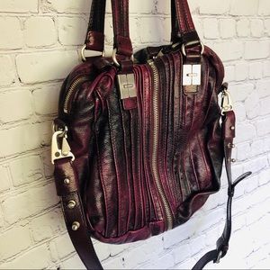 Elegant Burgundy Leather Satchel